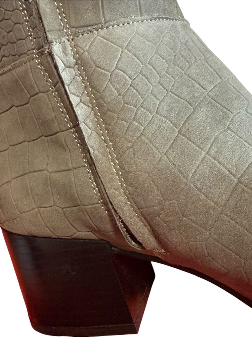 Sam Edelman Joelle Croc Embossed Leather Knee High Boots Gray Women’s US 7M - Picture 7 of 10